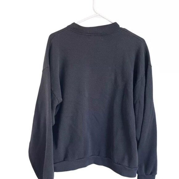 Vintage Y2K Tommy Hilfiger Mens Medium Black Logo Sweater Stitched Long Sleeve - Picture 2 of 6